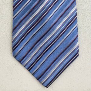 Vintage Diagonal Striped Silk Tie 1990s Satin Necktie Blue/Purple Necktie  Condi